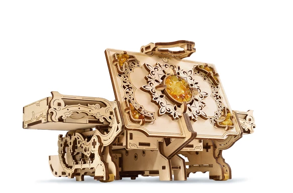 Fuego Cloud 3D Wooden Mechanical DIY Model Kit open Amber Jewelry Box