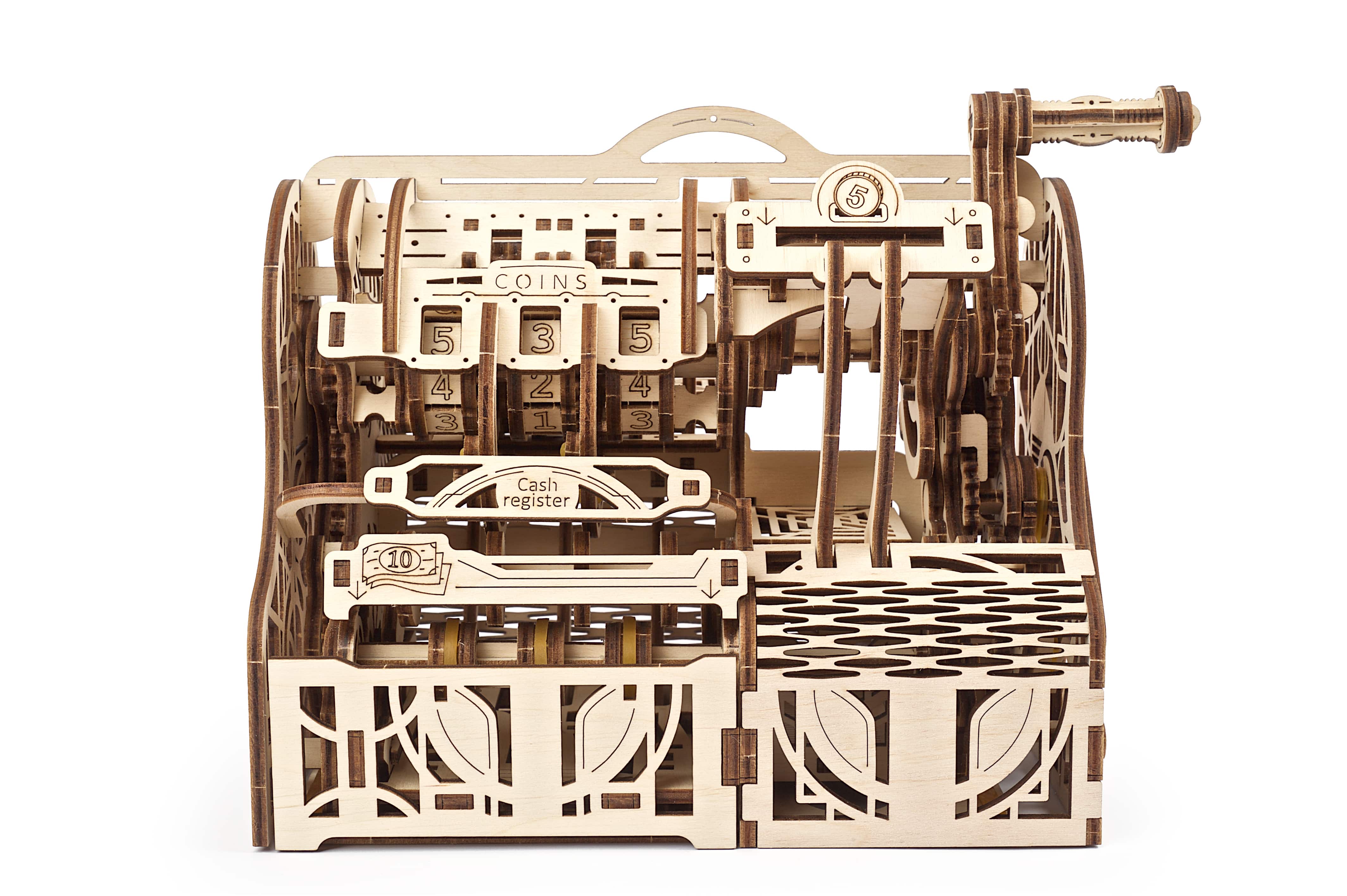 Mechanical Vintage Cash Register Wooden Model Kit