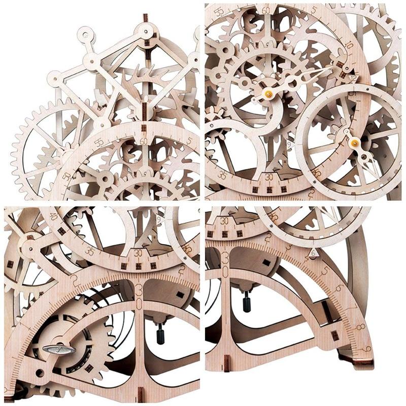 Self-Assembly Mechanical Wooden Gear Pendulum Clock Kit Fuego Cloud