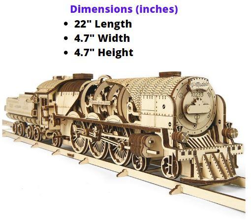 Wooden Mechanical 3D Puzzle Steam Locomotive Model Kit Fuego Cloud