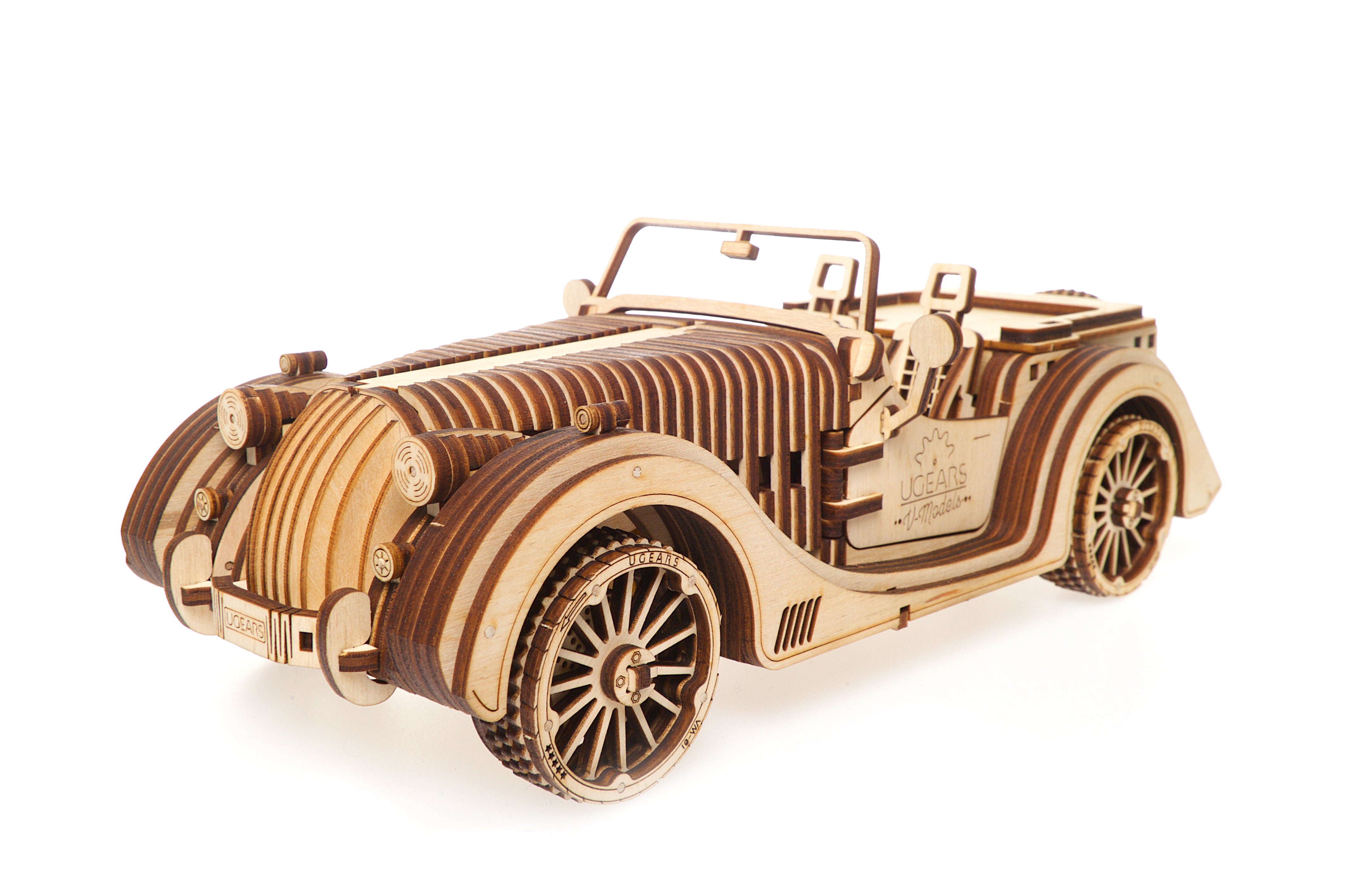 Wooden Car Model Building Kit Fuego Cloud Vintage Roadster